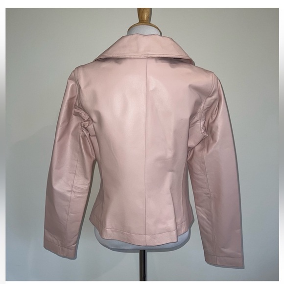 Moda International pink leather moto jacket XS - Picture 3 of 4